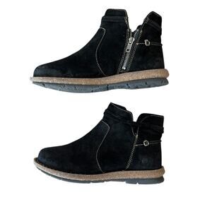 Born Black Ankle Boots with Tan Sole